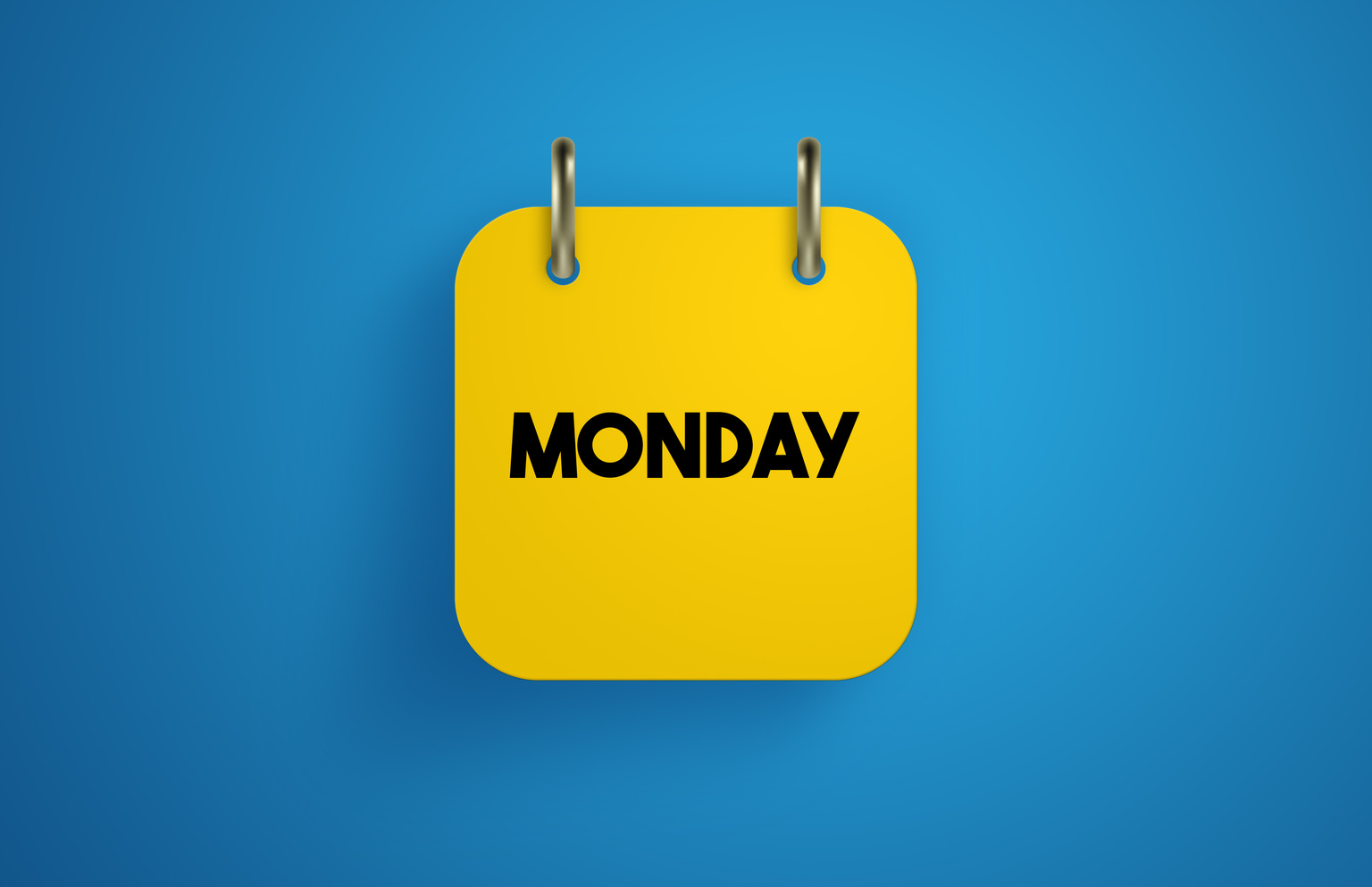 Monday Calendar on blue background